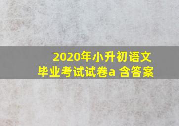 2020年小升初语文毕业考试试卷a 含答案